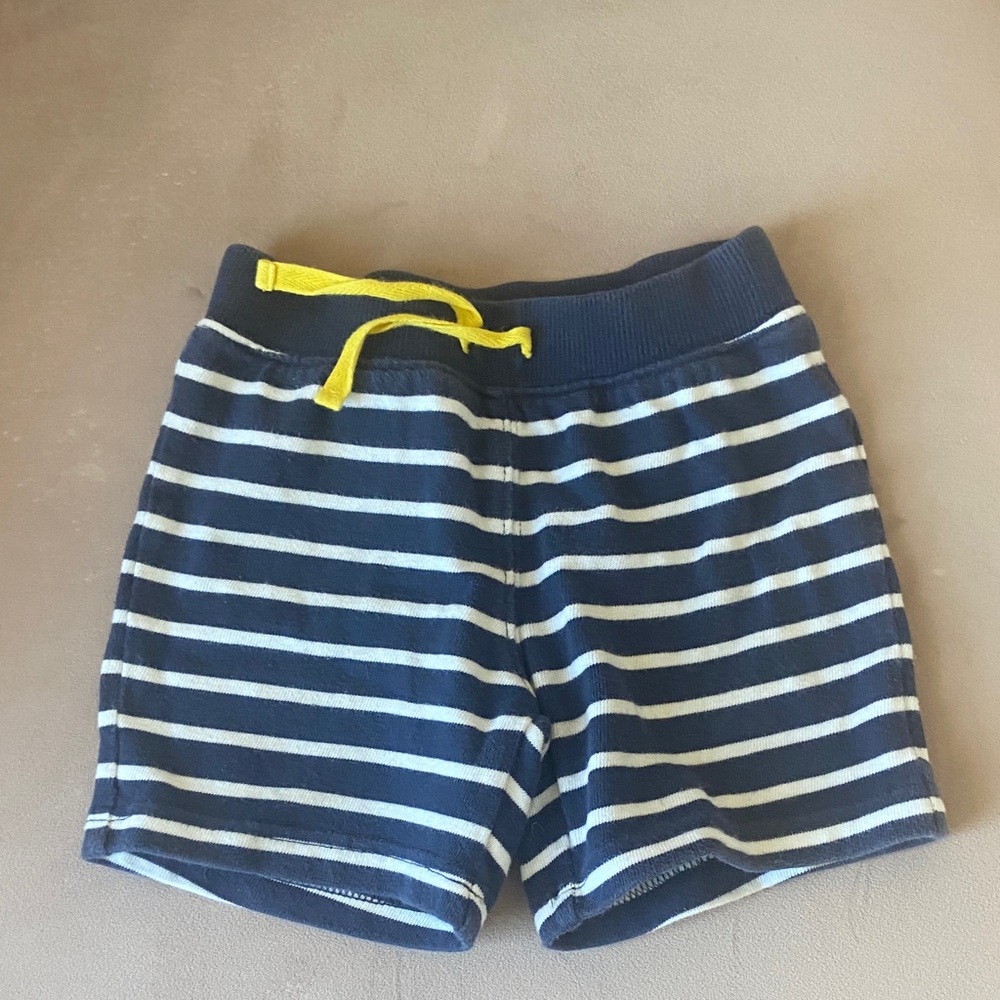 Janie and Jack Striped Kids Shorts with Yellow Drawstring 6 to 12 mos